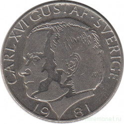 Монета. Швеция. 1 крона 1981 год.