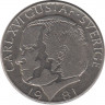 Аверс. Монета. Швеция. 1 крона 1981 год.