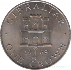 Монета. Гибралтар. 1 крона 1969 год.