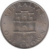 Монета. Гибралтар. 1 крона 1969 год. ав.