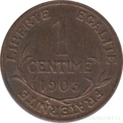 Монета. Франция. 1 сантим 1903 год.
