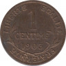 Монета. Франция. 1 сантим 1903 год. ав.