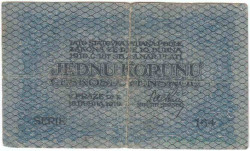 Банкнота. Чехословакия. 1 крона 1919 год. Тип 6.