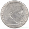 Монета. Германия. Третий Рейх. 2 рейхсмарки 1939 год. Монетный двор - Берлин (А). Монета. Германия. Третий Рейх. 2 рейхсмарки 1939 год. Монетный двор - Берлин (А).