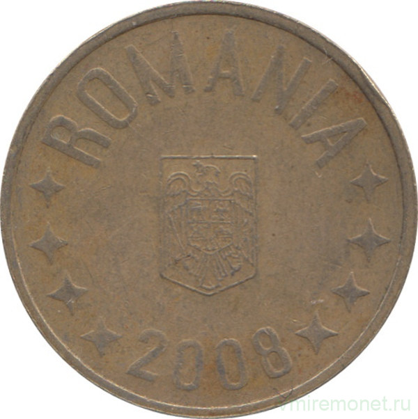 Монета. Румыния. 50 бань 2008 год.