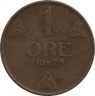 Монета. Норвегия. 1 эре 1929 год. ав.