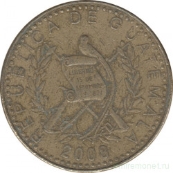 Монета. Гватемала. 1 кетцаль 2008 год.