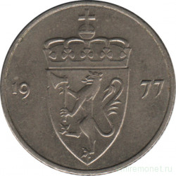 Монета. Норвегия. 50 эре 1977 год.