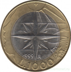 Монета. Сан-Марино. 1000 лир 1999 год. Исследование.