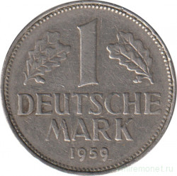 Монета. ФРГ. 1 марка 1959 год. Монетный двор - Гамбург (J).