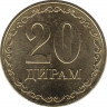 Монета. Таджикистан. 20 дирамов 2020 год. рев.