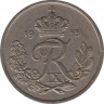  Монета. Дания. 25 эре 1955 год. ав.