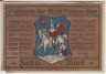 Бона. Нотгельд. Германия. Город Бинген. 10 марок 1919 год. Перфорировано "недействительна". ав.