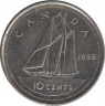 Монета. Канада. 10 центов 1999 год. ав.