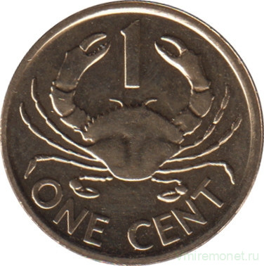 Монета. Сейшельские острова. 1 цент 2014 год.