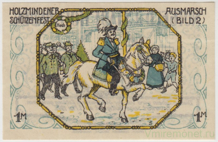 Бона. Нотгельд. Германия. Город Хольцминден. 1 марка 1922 год. Вариант 625.1.4.1.