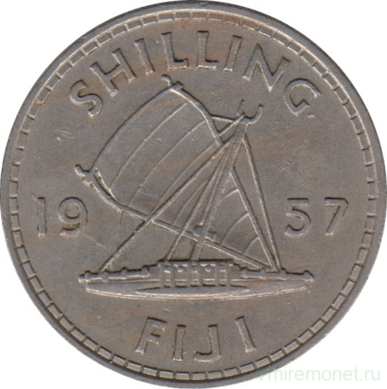Монета. Фиджи. 1 шиллинг 1957 год.