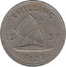 Монета. Фиджи. 1 шиллинг 1957 год. ав.