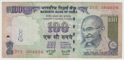Банкнота. Индия. 100 рупий 2008 год.