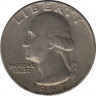 Монета. США. 25 центов 1967 год. ав.