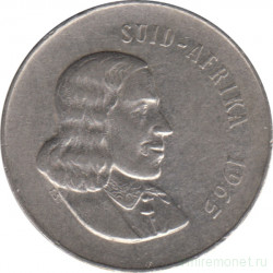 Монета. Южно-Африканская республика (ЮАР). 20 центов 1965 год. Аверс - "SUID-AFRIKA".