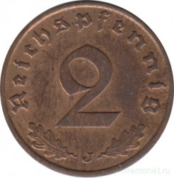 Монета. Германия. Третий Рейх. 2 рейхспфеннига 1940 год. Монетный двор - Гамбург (J).