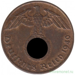 Монета. Германия. Третий Рейх. 2 рейхспфеннига 1940 год. Монетный двор - Гамбург (J).