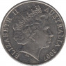Монета. Австралия. 20 центов 2007 год. ав.