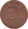 Монета. Франция. 2 цента 2011 год. ав.