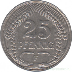 Монета. Германия (Германская империя 1871-1922). 25 пфеннигов 1912 год. Монетный двор - Штутгарт (F).