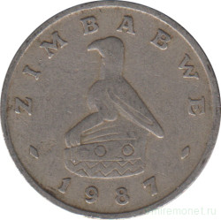 Монета. Зимбабве. 10 центов 1987 год.