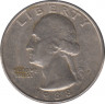  Монета. США. 25 центов 1988 год. Монетный двор P. ав.