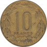 Монета. Центральноафриканский экономический и валютный союз (ВЕАС). 10 франков 1985 год. рев.
