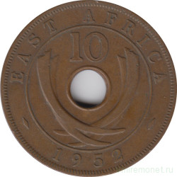 Монета. Британская Восточная Африка. 10 центов 1952 год.