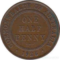 Монета. Австралия. 1/2 пенни 1926 год.