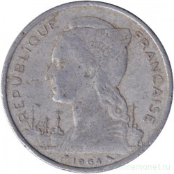 Монета. Коморские острова. 5 франков 1964 год.