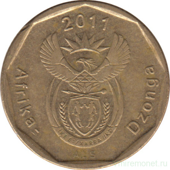 Монета. Южно-Африканская республика (ЮАР). 20 центов 2011 год.