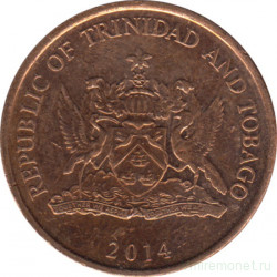 Монета. Тринидад и Тобаго. 5 центов 2014 год.