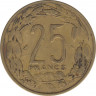 Монета. Экваториальная Африка (КФА). 25 франков 1970 год. рев.