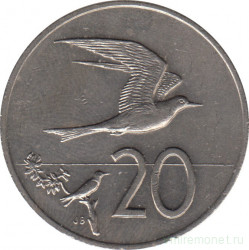 Монета. Острова Кука. 20 центов 1983 год.