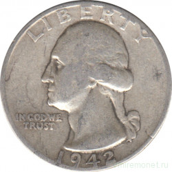 Монета. США. 25 центов 1942 год.