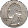 Монета. США. 25 центов 1942 год. ав.