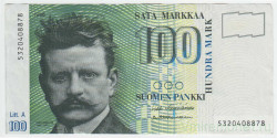 Банкнота. Финляндия. 100 марок 1986 год. Лит А. Тип 119 (30).