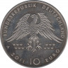 Монета. Германия. 10 евро 2011 год. 150 лет открытию Археоптерикса. рев.