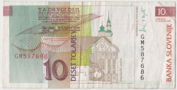 Банкнота. Словения 10 толаров 1992 год.
