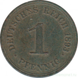 Монета. Германия (Германская империя 1871-1922). 1 пфенниг 1893 год. (А).