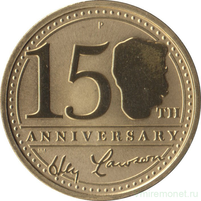 Монета. Австралия. 1 доллар 2017 год. 150 лет со дня рождения Генри Лоусона. В конверте.