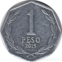 Монета. Чили. 1 песо 2015 год.
