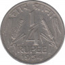 Монета. Индия. 1/4 рупии 1954 год. Без отметки монетного двора.