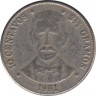 Монета. Доминиканская республика. 10 сентаво 1981 год. ав.